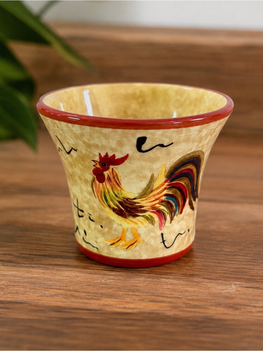 Yankee Candle Rooster Ceramic Votive Candle Holder Farmhouse 2.75”